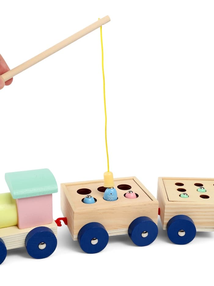 Развивающая игра 3в1 «Паровозик», рыбалка, каталка, сортер, 35×11×10 см