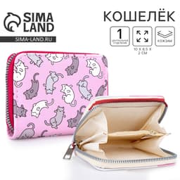 Кошелёк детский «Котята» 10×8.5×2 см, розовый