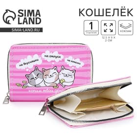Кошелёк детский «Котики» 12.5×9×2 см, розовый