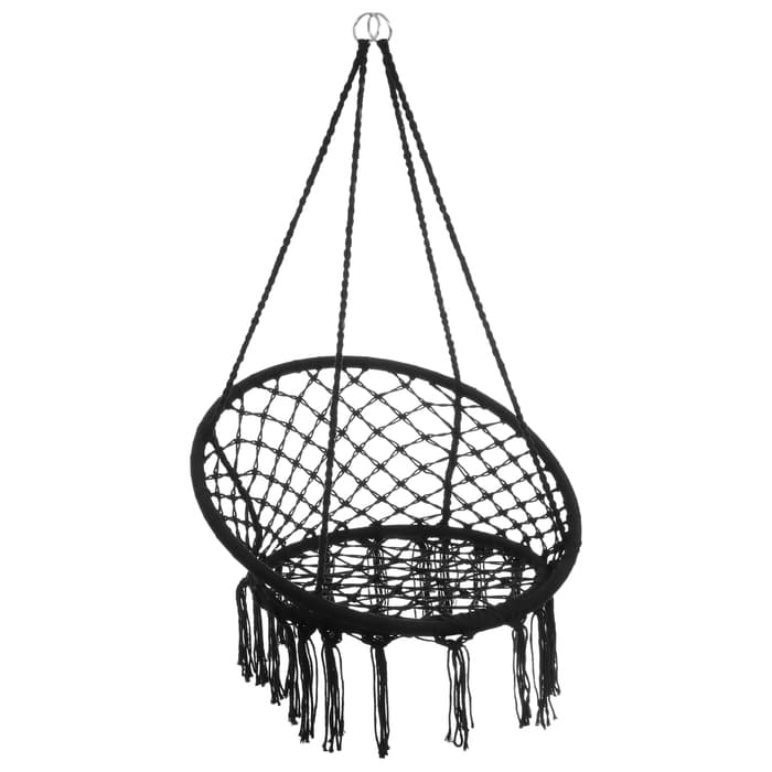 Гамак-кресло maclay, подвесное, плетёное, 60×80 см, чёрное