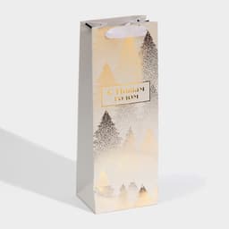 Пакет новогодний подарочный под бутылку «С Новым годом», 13×35×10 см