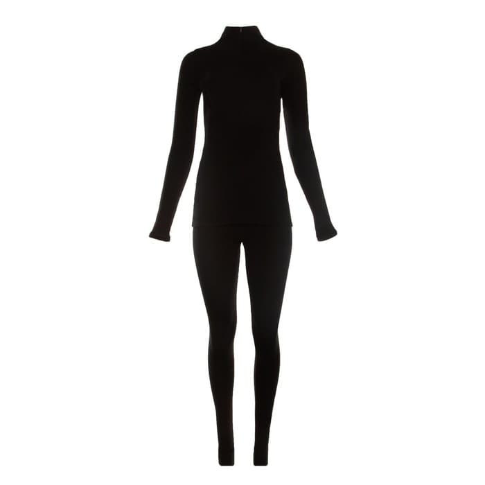 Термобельё женское (лонгслив, лосины) MINAKU, чёрное, размер 54