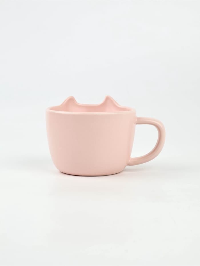 Чайная пара «Мяу»: кружка 200 мл, блюдце 18×11 см, ложка