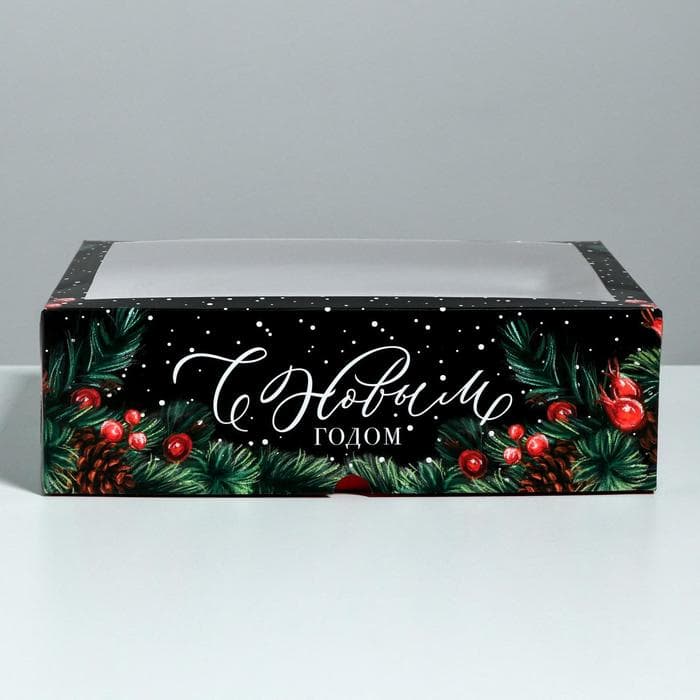Коробка для капкейков «С Новым годом» 25×33×10 см