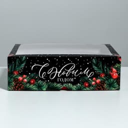 Коробка для капкейков «С Новым годом» 25×33×10 см