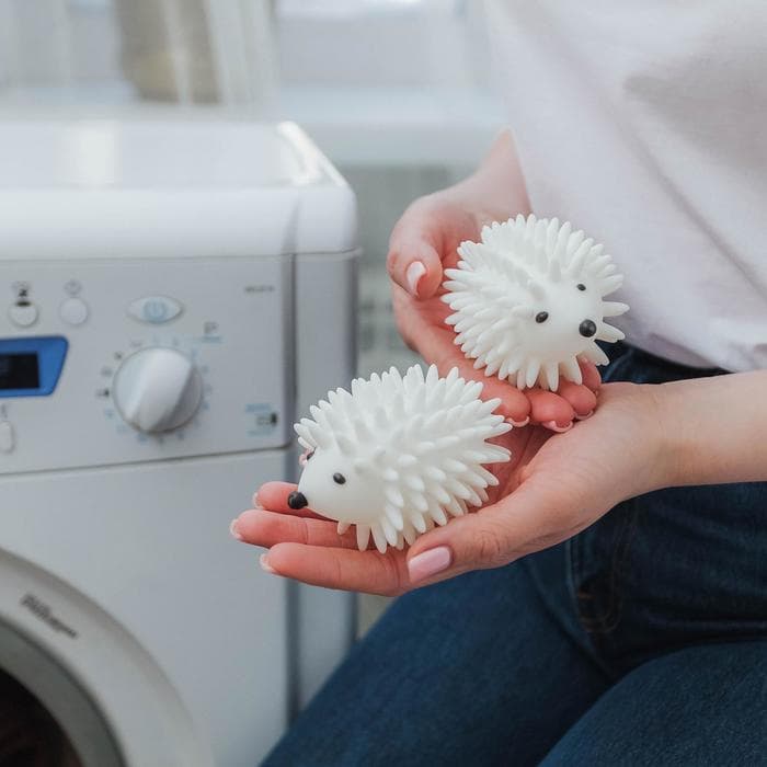 Шарики для стирки белья «Доляна. Ёжики», 2 шт., белые