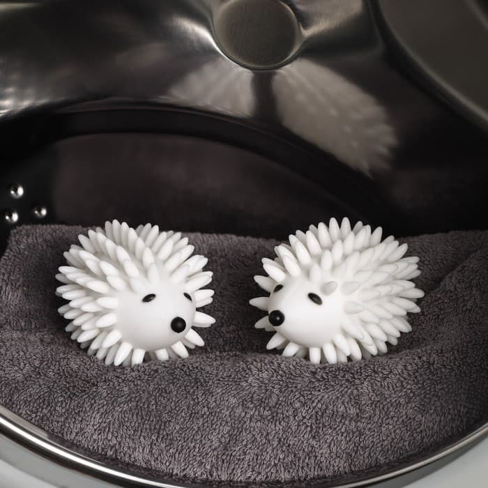 Шарики для стирки белья «Доляна. Ёжики», 2 шт., белые