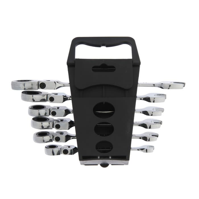 Набор ключей комбинированных трещоточных шарнирных ТУНДРА, CrV, 72 зуба, 8 - 17 мм, 6 шт.