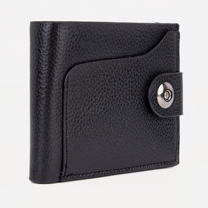 Портмоне мужское, 2 отделения, на магните, чёрное