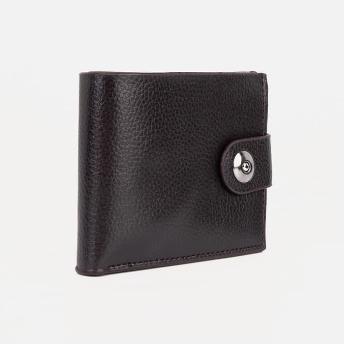 Портмоне мужское, на магните, два отделения, коричневое