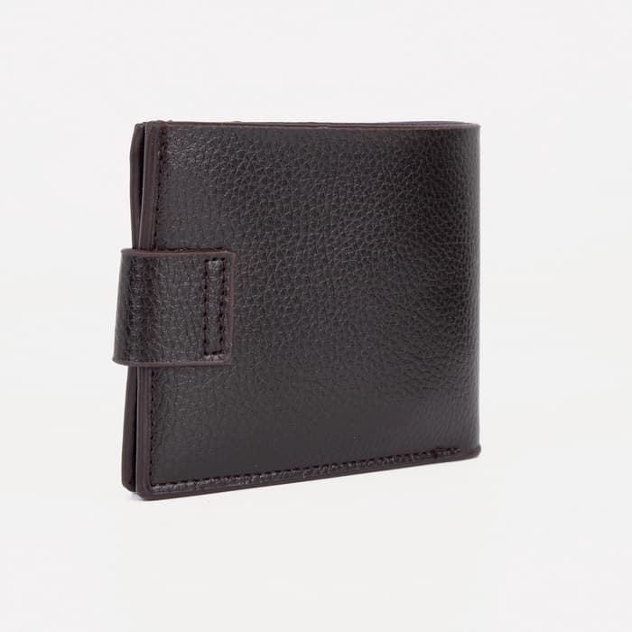 Портмоне мужское, на магните, два отделения, коричневое