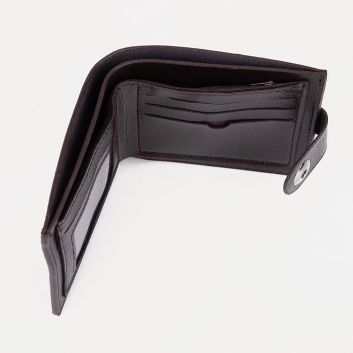 Портмоне мужское, на магните, два отделения, коричневое