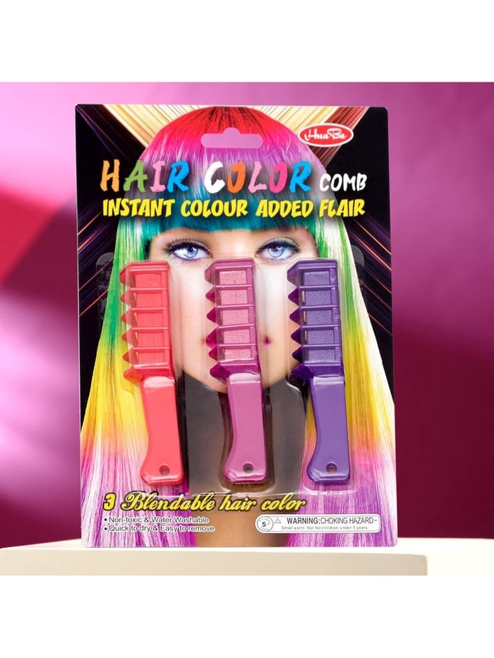 Мелки для волос с насадкой, набор 3 цвета