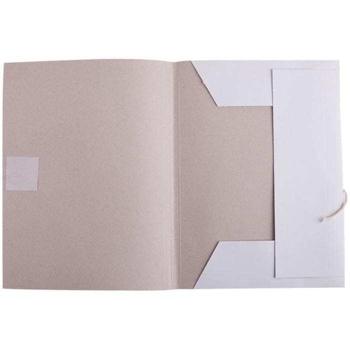 Папка д/бумаг А4, на завязках, Calligrata, 250 г/м², до 200 л, белая, картон немелованный