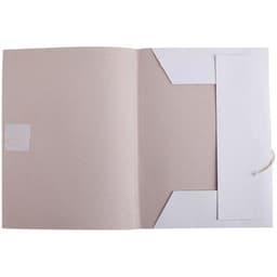 Папка д/бумаг А4, на завязках, Calligrata, 250 г/м², до 200 л, белая, картон немелованный