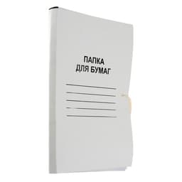 Папка д/бумаг А4, на завязках, Calligrata, 250 г/м², до 200 л, белая, картон немелованный