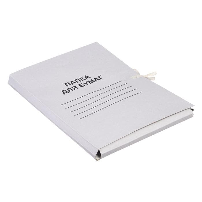 Папка для бумаг А4 на завязках Calligrata, до 200 листов, немелованный картон, 320 г/м², белая