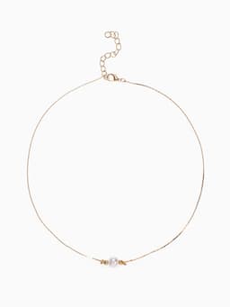 Кулон на цепочке «Жемчужина», белый в золоте, 39 см