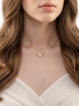 Кулон на цепочке «Жемчужина», белый в золоте, 39 см