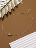 Кулон на цепочке «Жемчужина», белый в золоте, 39 см