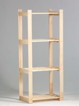 Стеллаж деревянный, 4 полки, 150×64×37.5 см, сосна, усиленный, напольный, «Добропаровъ»
