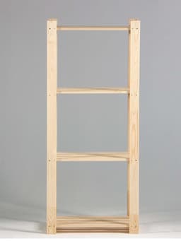 Стеллаж деревянный, 4 полки, 150×64×37.5 см, сосна, усиленный, напольный, «Добропаровъ»