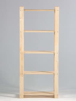 Стеллаж деревянный, 5 полок, 150×64×28 см, сосна, напольный