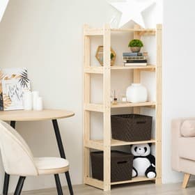 Стеллаж деревянный, 5 полок, 150×64×37.5 см, хвоя, напольный