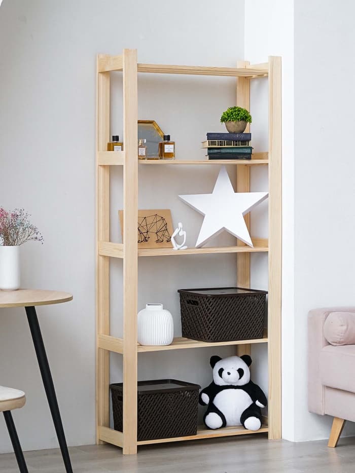 Стеллаж деревянный усиленный, 5 полок, 170×74×28 см