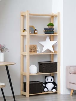 Стеллаж деревянный усиленный, 5 полок, 170×74×28 см