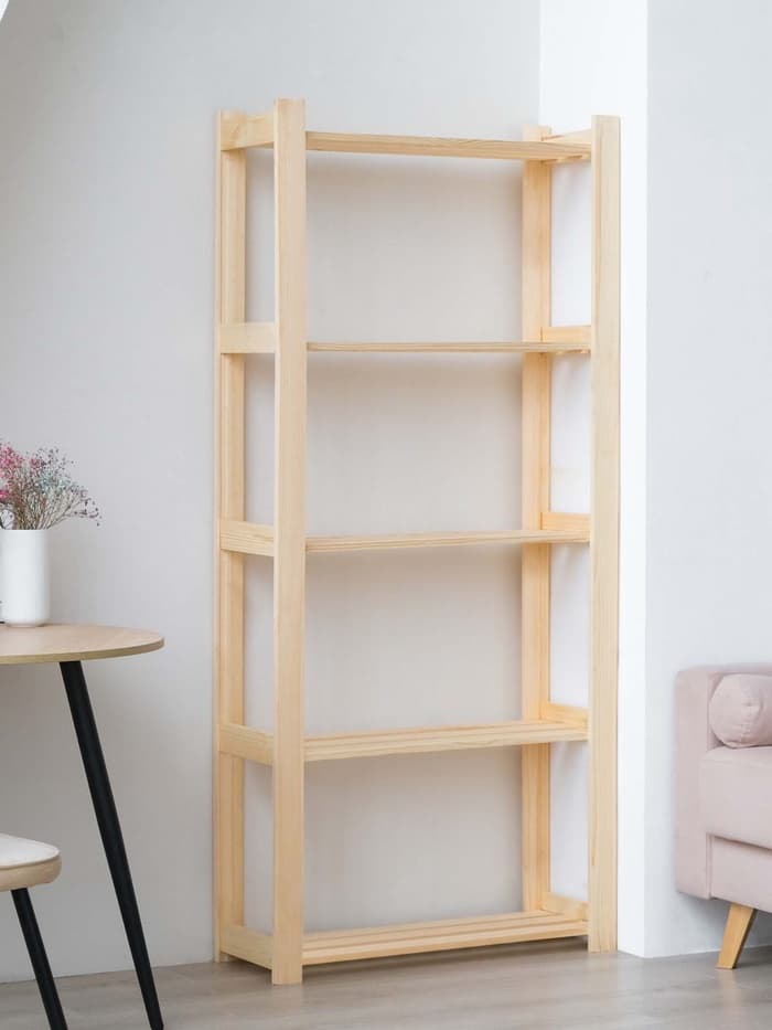 Стеллаж деревянный усиленный, 5 полок, 170×74×28 см
