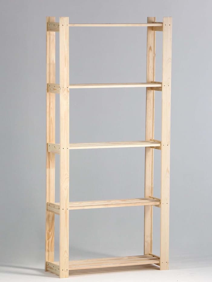 Стеллаж деревянный усиленный, 5 полок, 170×74×28 см