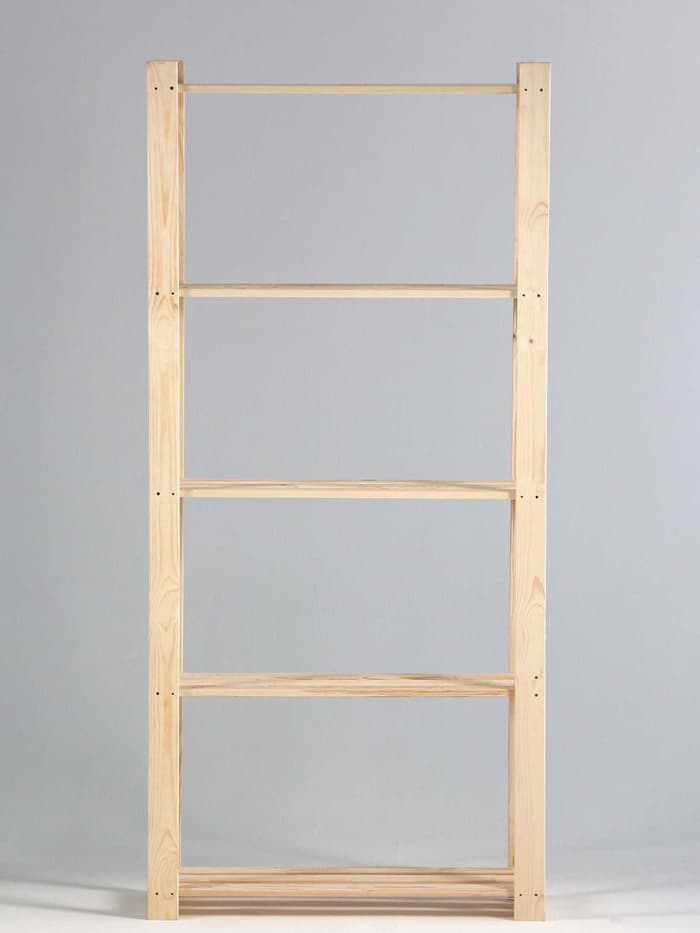 Стеллаж деревянный усиленный, 5 полок, 170×74×28 см