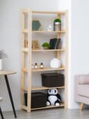 Стеллаж деревянный, 6 полок, 170×84×28 см, хвоя, усиленный, напольный