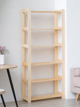 Стеллаж деревянный, 6 полок, 170×84×28 см, хвоя, усиленный, напольный