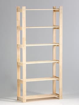 Стеллаж деревянный, 6 полок, 170×84×28 см, хвоя, усиленный, напольный