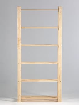 Стеллаж деревянный, 6 полок, 170×84×28 см, хвоя, усиленный, напольный