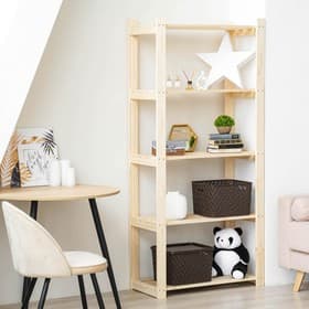 Стеллаж деревянный, 5 полок, 170×74×37.5 см, хвоя, усиленный, напольный, «Добропаровъ»