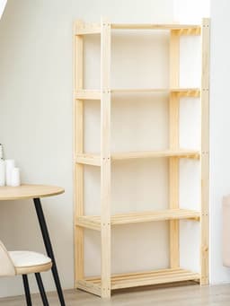 Стеллаж деревянный, 5 полок, 170×74×37.5 см, хвоя, усиленный, напольный, «Добропаровъ»