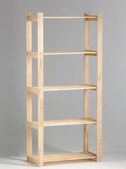 Стеллаж деревянный, 5 полок, 170×74×37.5 см, хвоя, усиленный, напольный, «Добропаровъ»