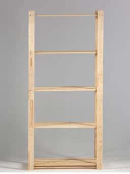 Стеллаж деревянный, 5 полок, 170×74×37.5 см, хвоя, усиленный, напольный, «Добропаровъ»