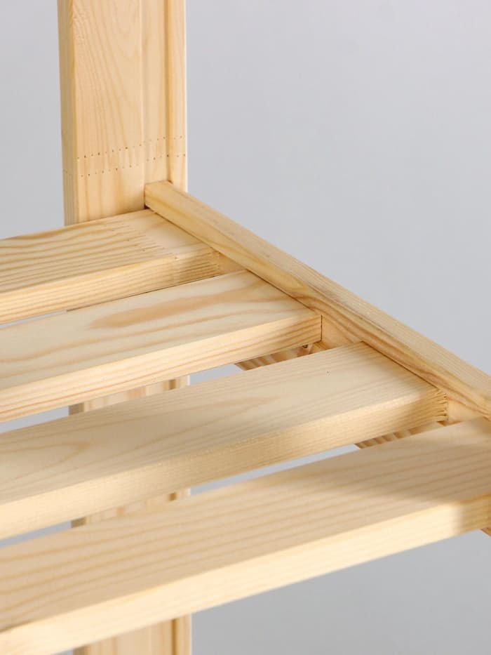 Стеллаж деревянный, 5 полок, 170×74×37.5 см, хвоя, усиленный, напольный, «Добропаровъ»