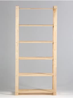 Стеллаж деревянный, 6 полок, сосна, 170×74×37.5 см, усиленный