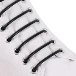 Набор шнурков для обуви, 6 шт., силиконовые, круглые, d=3 мм, 6.5 см, чёрный