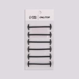 Набор шнурков для обуви, 6 шт., силиконовые, круглые, d=3 мм, 6.5 см, чёрный