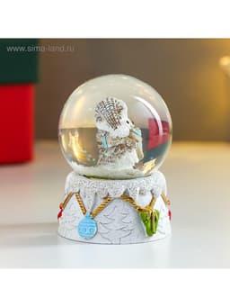 Снежный шар новогодний стеклянный «Совушка в колпаке, с ёлочкой», d=4.5 см, 6×4.5×4.5 см