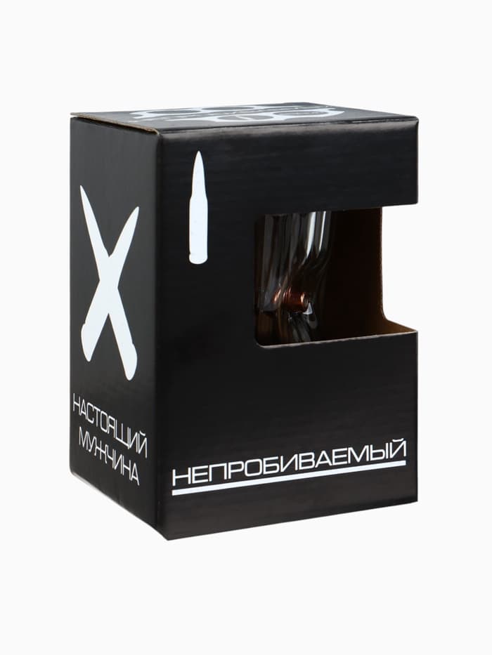 Стакан гранёный непробиваемый с пулей «Характер», 250 мл