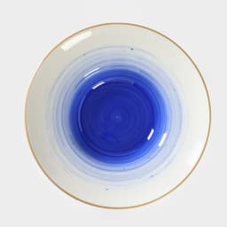 Тарелка для пасты Доляна «Космос», 150 мл, d=21 см, фарфор, белая, синяя