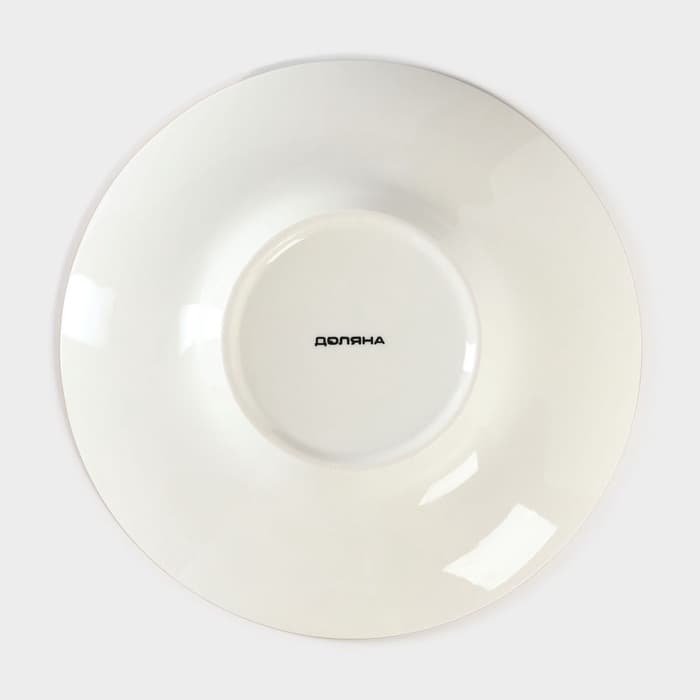 Тарелка для пасты Доляна «Космос», 150 мл, d=21 см, фарфор, белая, синяя