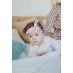 Повязка на голову для мамы и дочки M&B «Family look: фламинго» 2 шт., белый